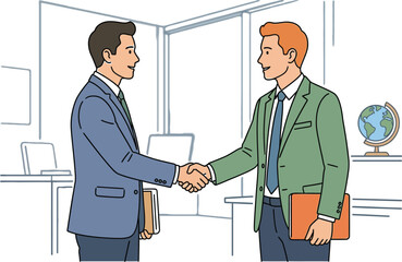 Fototapeta premium handshake vector, business agreement illustration, teamwork concept vector, 