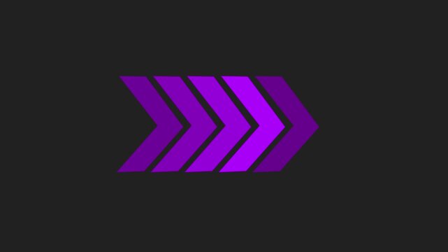 Single dark purple chevron arrow pointing right on a dark gray background direction