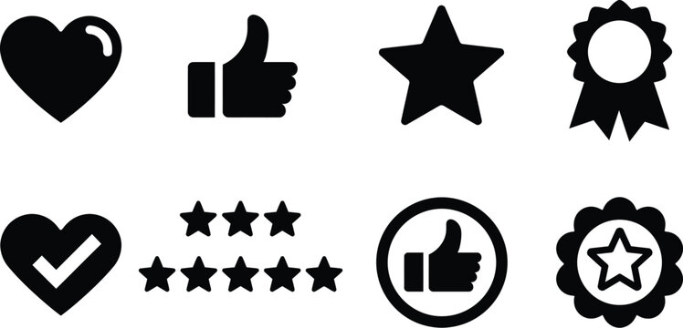 Rating vector icon set of social media user feedback