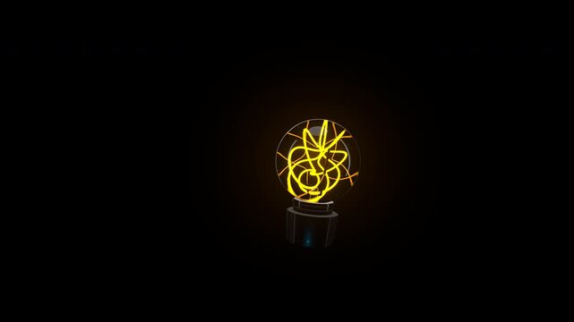 Cinematic Wide Shot of Isolated Cyber-Glow Light Bulb Prototype