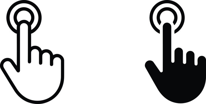 Hand finger touching screen interface icon vector illustration.