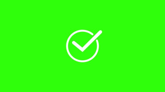 Simple green check mark on a white background.Tick symbol in blue color, 3D vector illustration.