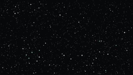 Shining Stars on Black Background Seamless Night Sky Pattern with Sparkling Glitter © designboundary