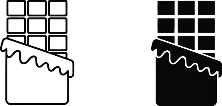 Chocolate bar with wavy wrapper vector illustration.
