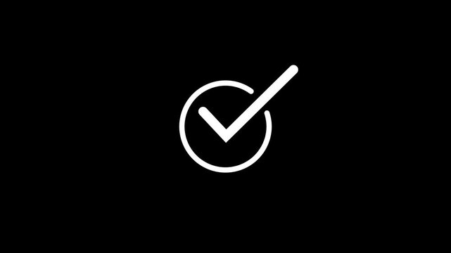 check mark icon. checkmark isolated on white background. Green, black and white checkmark button in flat on transparent background.