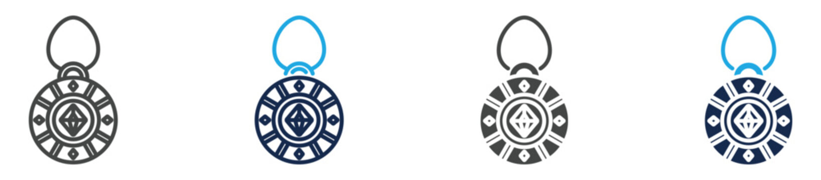 amulet icon set multiple concept