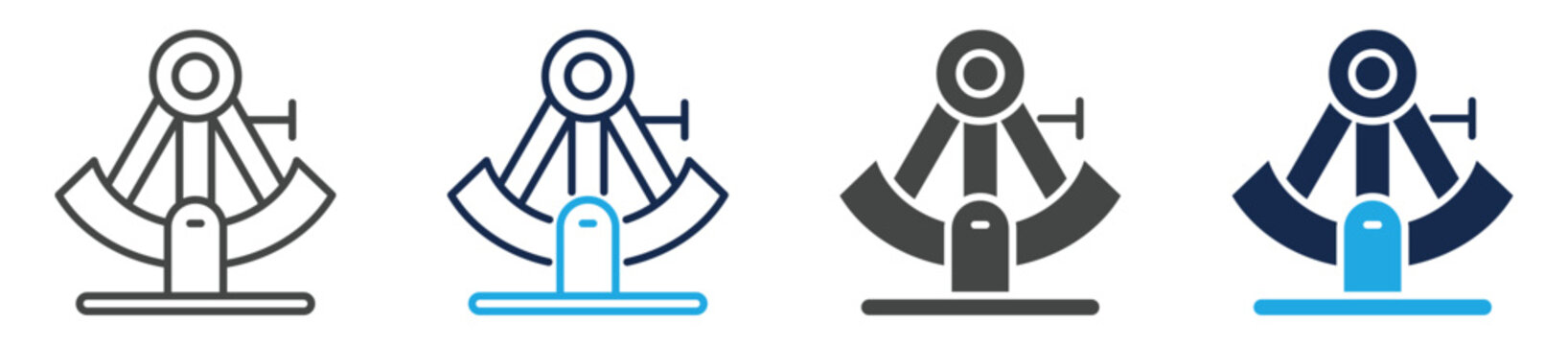 astrolabe icon set multiple concept