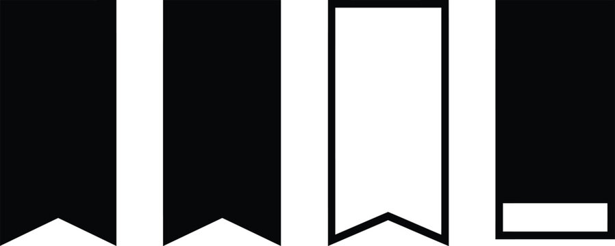 Bookmark icon vector set of varied simple page markers