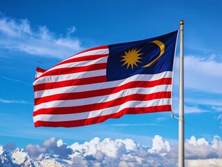 Fototapeta premium Malaysia flag waving in the wind