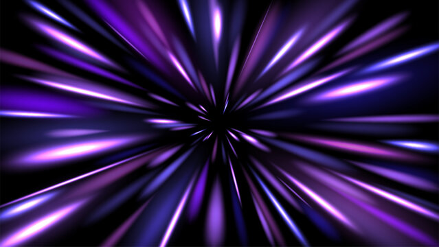 Dynamic Purple Light Speed Background, Vector Illustration