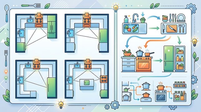 Kitchen layout floor plans and ergonomic workflow design guide
