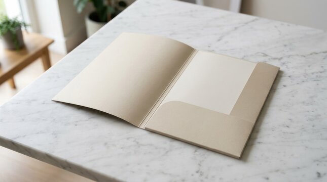 Open folder document paper display surface copy space