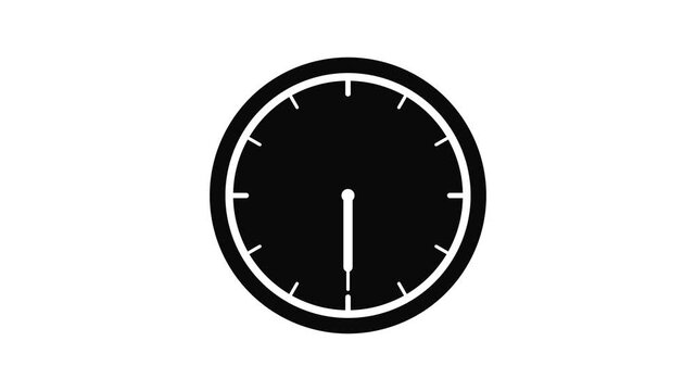 Animated clock with exclamation alert symbol for time management and deadline concepts animation