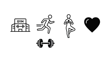Fototapeta premium Gym and Healthy Lifestyle Icons illustration fitness