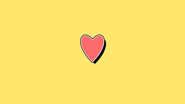 Love symbol on yellow background.