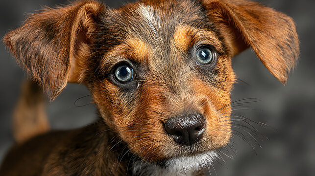 Adorable puppy portrait showcasing soulful eyes charming expression heartwarming companion Images