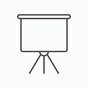 Presentation screen icon design element isolated on white for web