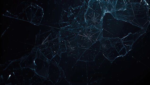 Dark smooth backdrop with extensive copy space and splintered glass textures