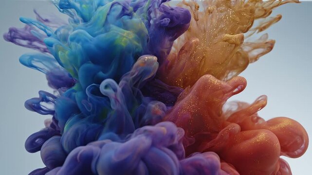 Transition video clip : Ink clouds in water