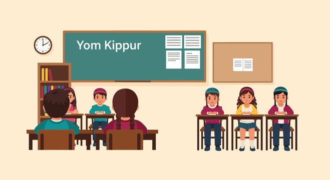 Children Learning About Yom Kippur in a Classroom Setting