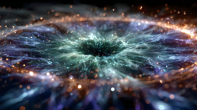 Celestial quantum whirlpool generating brilliant starlight waves beyond galactic horizons Images
