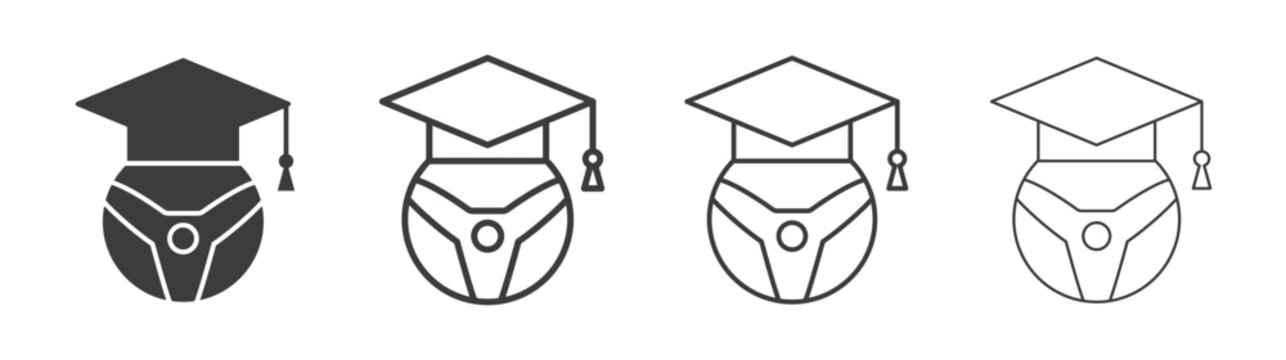 Driving school icon design vectors in black. Suitable for web design