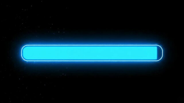Neon blue loading bar, glowing progress indicator, cyberpunk element, futuristic interface
