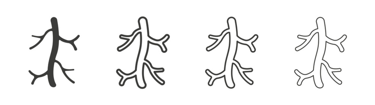 Human artery icon design vectors in black. Suitable for web design