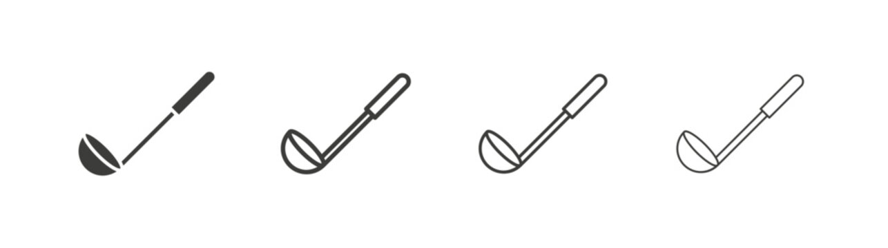 Ladle icon design vectors in black. Suitable for web design