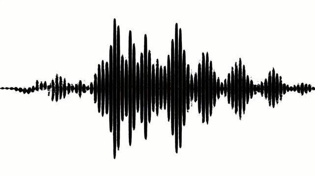 Sound wave, audio signal, waveform, music pattern, black and white