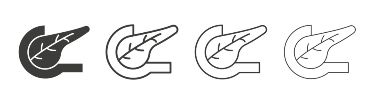 pancreas icon design vectors in black. Suitable for web design