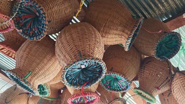 Fishing devices, fish traps  , a traditional Thai handicraft , hand made.