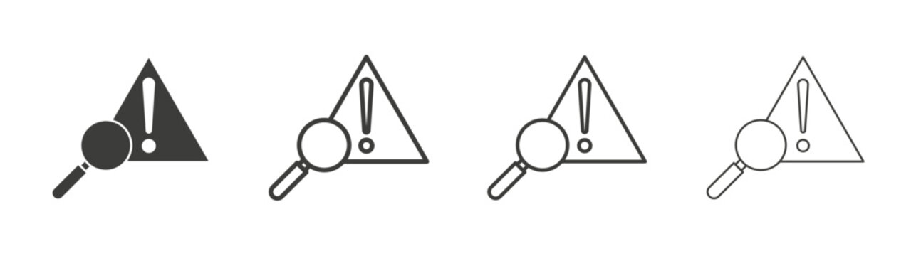 Risk analysis icon design vectors in black. Suitable for web design