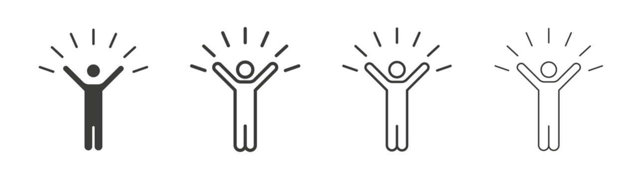 Self confidence icon design vectors in black. Suitable for web design