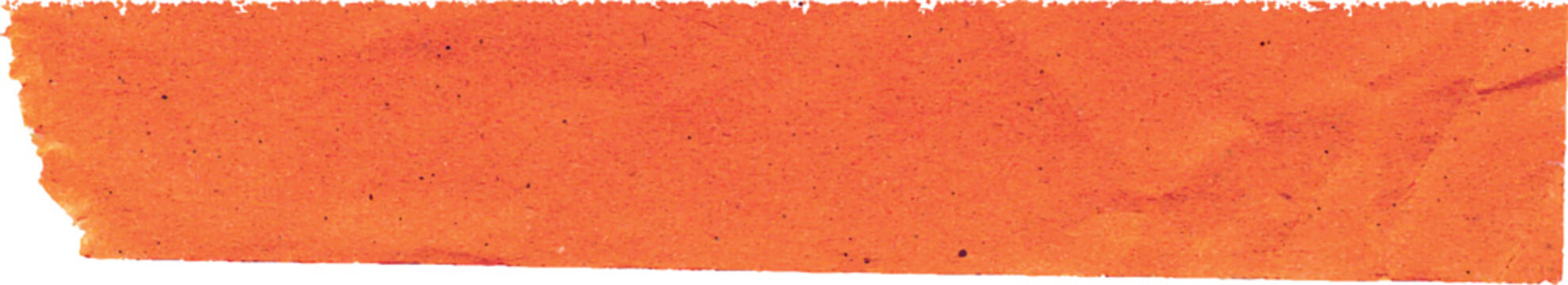 Vibrant orange torn paper strip on white background