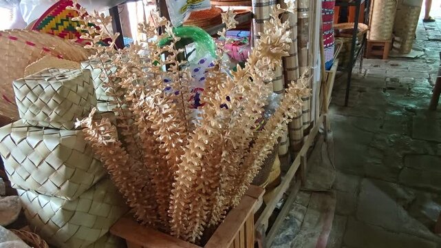 Thai traditional handicrafts made from bamboo , Thai folk handicrafts , hand made.
