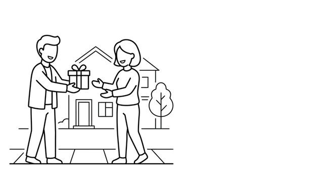Cartoon illustration of man and woman sitting in a cafe or restaurant working on computer in business office style humorous vector scene