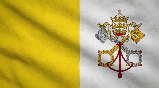 Flag of vatican city, the smallest independent state in the world