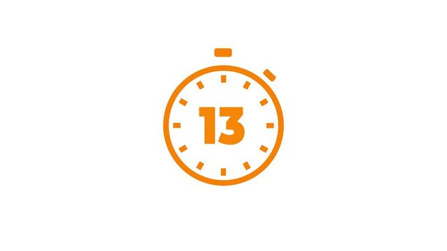 25 seconds, 1 minute countdown, Analog of simple clean timer motion graphic with text numbers, in and out, exercise pause