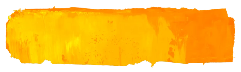Orange brush stroke texture of oil paint isolated on transparent background  © Na-um