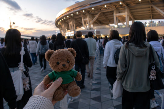 ぬいとライブ会場へ / AIで生成