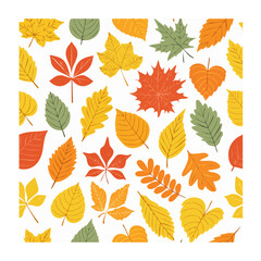 Fototapeta premium Colorful Autumn Leaves Seamless Pattern