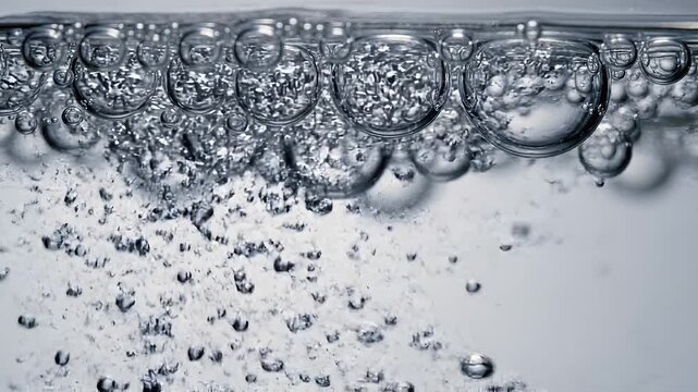 Close Up Clear Gel Oxygen Bubbles Rising Skincare Abstract Video