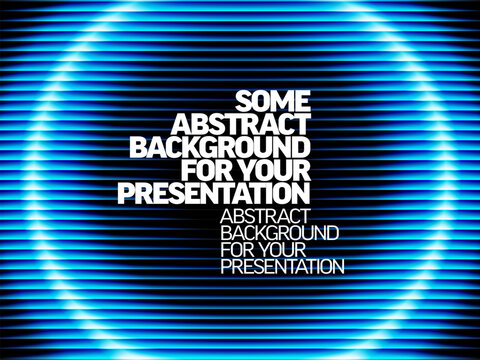 This abstract background features a glowing blue circle superimposed over sharp horizontal lines. This tech-style abstract background is perfect for a professional presentation.