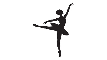 Ballerina In Pointe Shoes Black Silhouette dancer © Layla