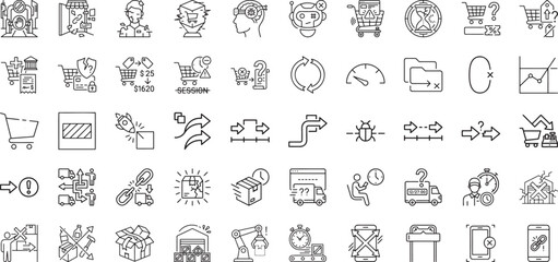 Cyber security threat and retail shopping cart abandonment icons © HM