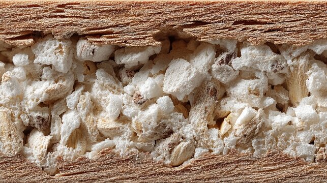Particle board texture, fine wood dust compression, plain beige surface, furniture carcass material background, macro detail 
