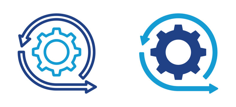 Dual Color style collection icon of Continuous Improvement