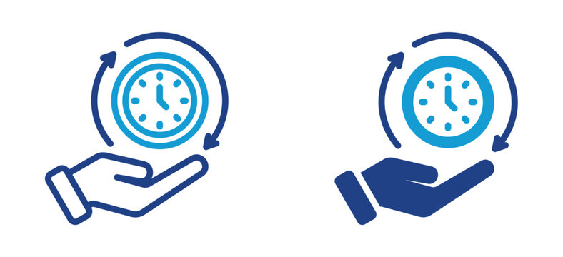 Dual Color style collection icon of Time Management