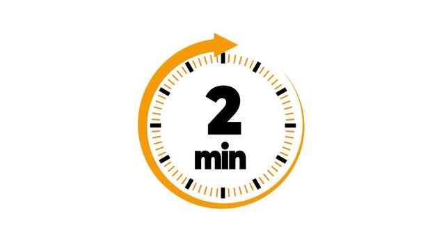Clock Face Timer - The 2 minutes, stopwatch icon. Stopwatch icon in flat style. white and green background 4k video timer 2 minutes countdown icon. Time measure.